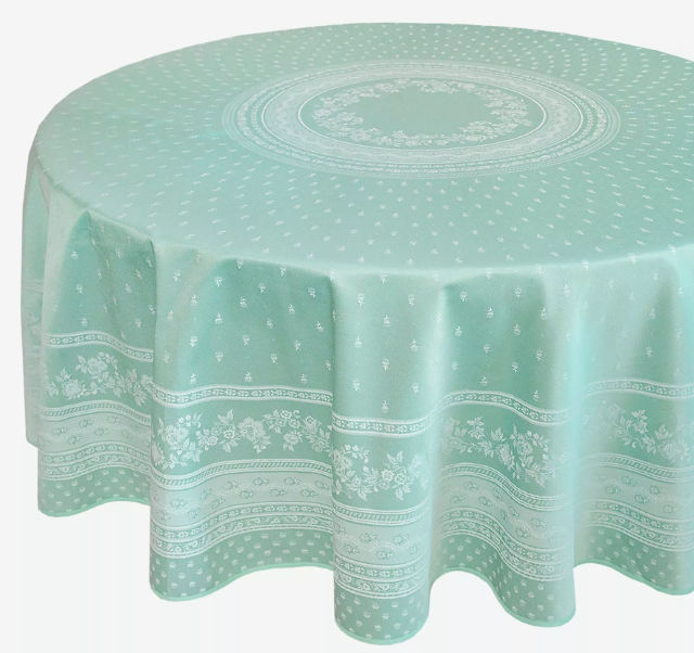 Jacquard tablecloth Teflon (Marat d'Avignon Durance green)